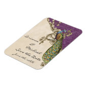 ヴィンテージ孔雀&エッチング日付を保存 マグネット (左側)