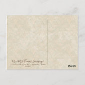 ヴィンテージ孔雀&エッチング,ありがとうご注意 ポストカード (裏面)