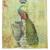 ヴィンテージ孔雀 シャワーカーテン (正面)