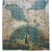 ヴィンテージ孔雀 – シャワーカーテン (正面)