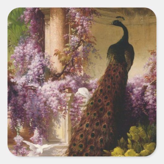 ヴィンテージ孔雀 スクエアシール (正面)