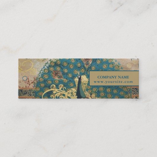 ヴィンテージ孔雀 – 価格ラベル、名刺 スキニー名刺 (正面)