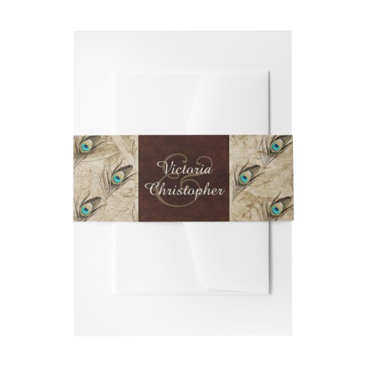 ヴィンテージ孔雀 招待状ベリーバンド (正面例)