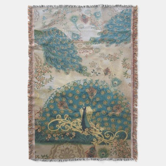 ヴィンテージ孔雀 – 毛布 (正面縦)