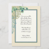 ヴィンテージ孔雀、羽毛のエッチング日付を保存 セーブザデート (正面)