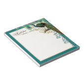 ヴィンテージ孔雀、羽nエッチングスワールアンティーク ノートパッド (アングル)