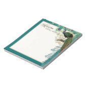 ヴィンテージ孔雀、羽nエッチングスワールアンティーク ノートパッド (回転)