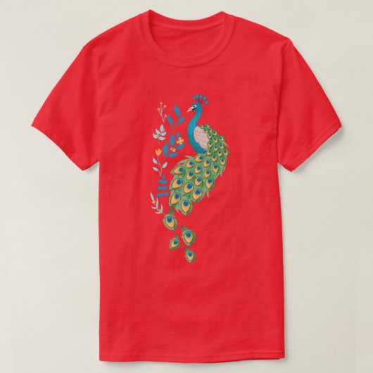 ヴィンテージ孔雀 Tシャツ (デザイン正面)