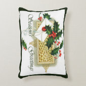 ヴィンテージ季節のごあいさつクリスマス枕 アクセントクッション (正面(垂直))