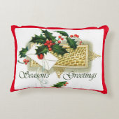 ヴィンテージ季節のごあいさつクリスマス枕 アクセントクッション (裏面)