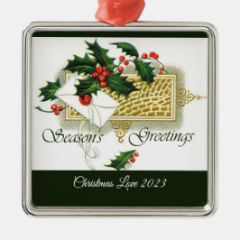 ヴィンテージ季節のごあいさつクリスマス装飾 メタルオーナメント