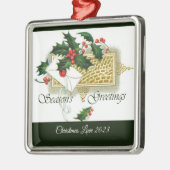 ヴィンテージ季節のごあいさつクリスマス装飾 メタルオーナメント (左)