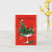 ヴィンテージ季節のごあいさつクリスマス カード (黄色い花)