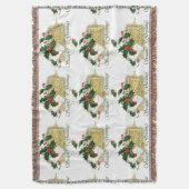 ヴィンテージ季節のごあいさつクリスマス スローブランケット (正面縦)