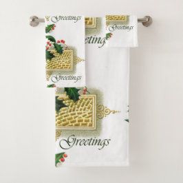 ヴィンテージ季節のごあいさつクリスマス バスタオルセット