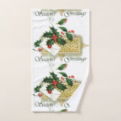 ヴィンテージ季節のごあいさつクリスマス バスタオルセット (ハンドタオル)