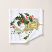 ヴィンテージ季節のごあいさつクリスマス バスタオルセット (ウォッシュタオル)