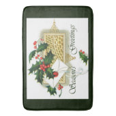 ヴィンテージ季節のごあいさつクリスマス バスマット (正面縦)