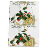 ヴィンテージ季節のごあいさつクリスマス ミディアムペーパーバッグ (裏面)