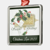 ヴィンテージ季節のごあいさつクリスマス メタルオーナメント (左)