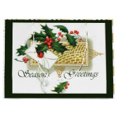 ヴィンテージ季節のごあいさつクリスマス ラージペーパーバッグ (正面)