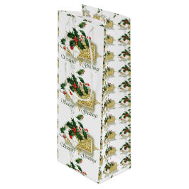 ヴィンテージ季節のごあいさつクリスマス ワインギフトバッグ