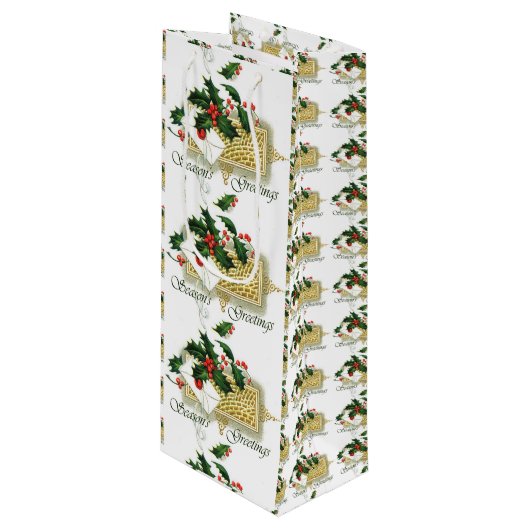 ヴィンテージ季節のごあいさつクリスマス ワインギフトバッグ (正面アングル)