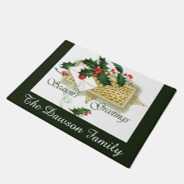 ヴィンテージ季節のごあいさつ パーソナライズされた ドアマット