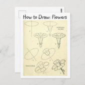 ヴィンテージ学の花引き方 ポストカード (正面/裏面)