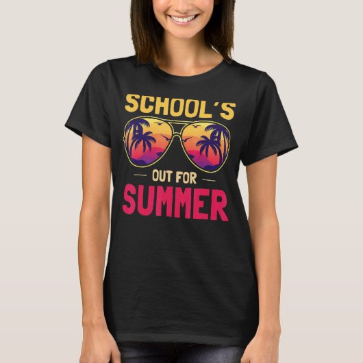 ヴィンテージ学校で夏サングラス熱帯学校 Tシャツ (正面)