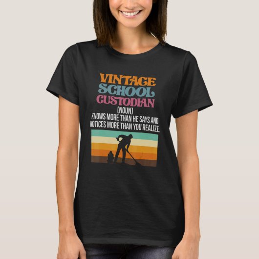 ヴィンテージ学校の管理定義先生の把握 Tシャツ (正面)