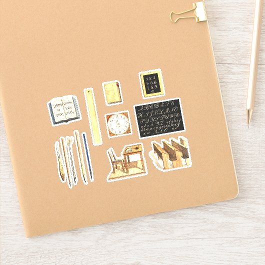 ヴィンテージ学校用品セットスクラップブック作り仕訳帳 シール (ノートブック)