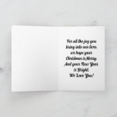 ヴィンテージ孫娘クリスマスホリデーカード シーズンカード (内部)