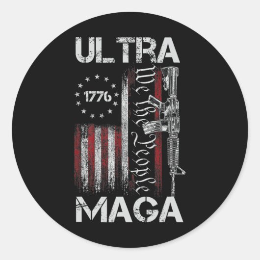 ヴィンテージ宇佐国旗Ultra Gun米国7月2日 ラウンドシール (正面)