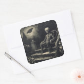 ヴィンテージ宇宙エイリアン及びUFOアンティーク版木、銅版、版画 スクエアシール (封筒)