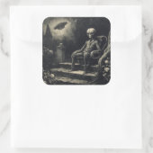 ヴィンテージ宇宙エイリアン及びUFOアンティーク版木、銅版、版画 スクエアシール (バッグ)