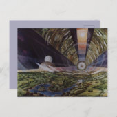 ヴィンテージ宇宙コロニーイラストレーション ポストカード (正面/裏面)