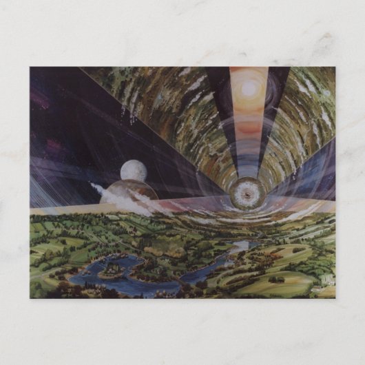ヴィンテージ宇宙コロニーイラストレーション ポストカード (正面)