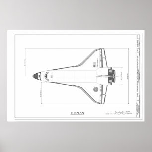 ヴィンテージ宇宙シャトルディスカバリ設計図 ポスター