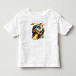 ヴィンテージ宇宙ロケット宇宙船キッズTシャツ トドラーTシャツ