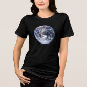 ヴィンテージ宇宙写真 地球 トライブレンドTシャツ (正面)
