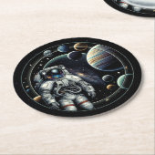 ヴィンテージ宇宙惑星 ラウンドペーパーコースター (アングル)