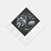 ヴィンテージ宇宙惑星 縁ありランチョンナプキン (角)