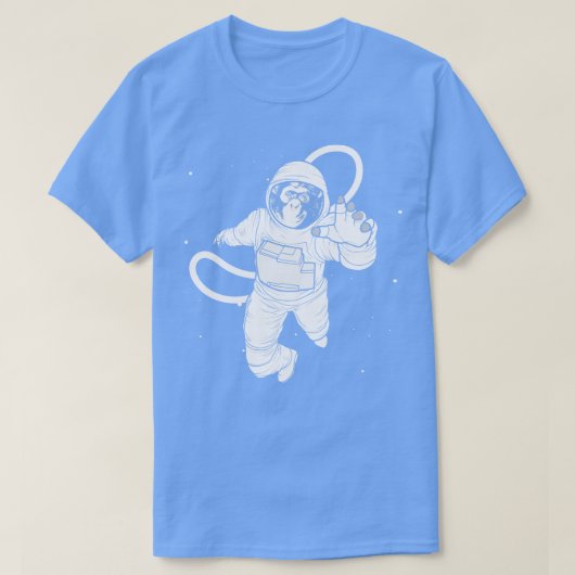 ヴィンテージ宇宙旅行サル宇宙飛行士 Tシャツ (デザイン正面)