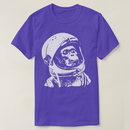 ヴィンテージ宇宙旅行宇宙飛行士モンキー2 Tシャツ (デザイン正面)