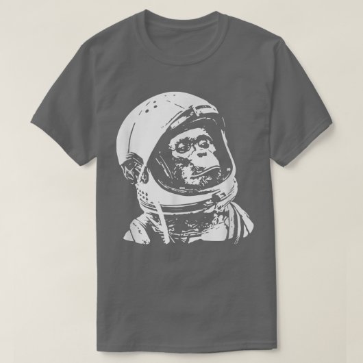 ヴィンテージ宇宙旅行宇宙飛行士モンキー Tシャツ (デザイン正面)