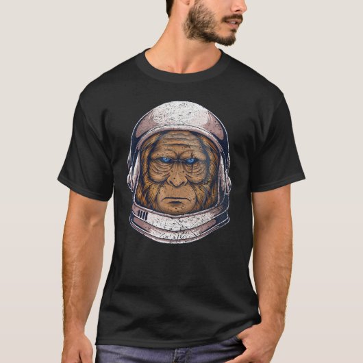 ヴィンテージ宇宙旅行宇宙飛行士モンキー Tシャツ (正面)