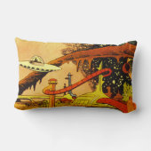 ヴィンテージ宇宙船シーンランバーピロー ランバークッション (裏面)