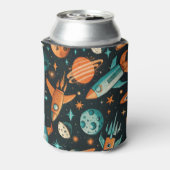 ヴィンテージ宇宙船ロケット船パターン – コスモス(2) 缶クーラー (缶裏面)