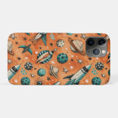 ヴィンテージ宇宙船ロケット船パターン – コスモス(5) Case-Mate iPhoneケース (裏面(横))